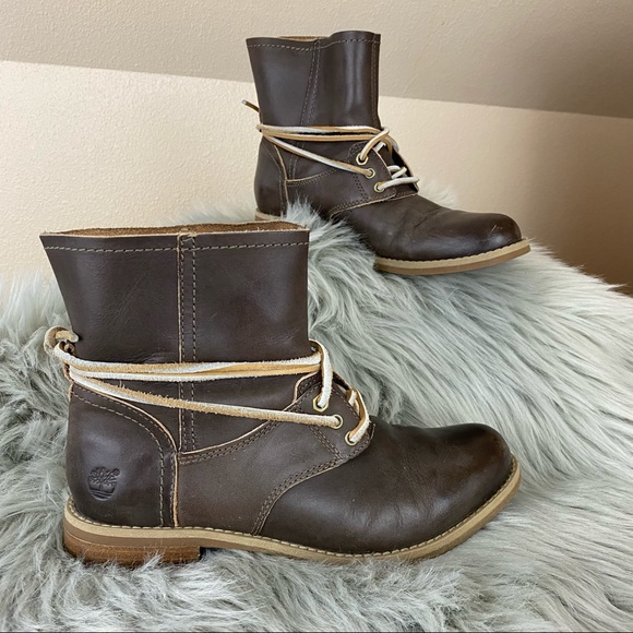 Timberland Earthkeepers Savill Hill Leather Lace Up Moto Ankle Boots Size 6 - Picture 5 of 14